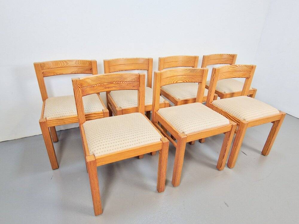 Vintage Pine Dining Chairs by Martin Visser for T Spectrum, 1960s, Set of 7