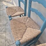 4 chaises paillées anciennes de style provençale