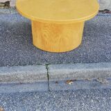 Vintage coffee table round light wood