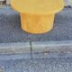 Vintage coffee table round light wood