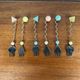 Rare and original Set of 6 Memphis dessert forks, Japan, 1980/90