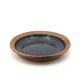 Round hollow plate in stoneware by Pierre Digan, La Borne, blue ceramic from the 1960s.