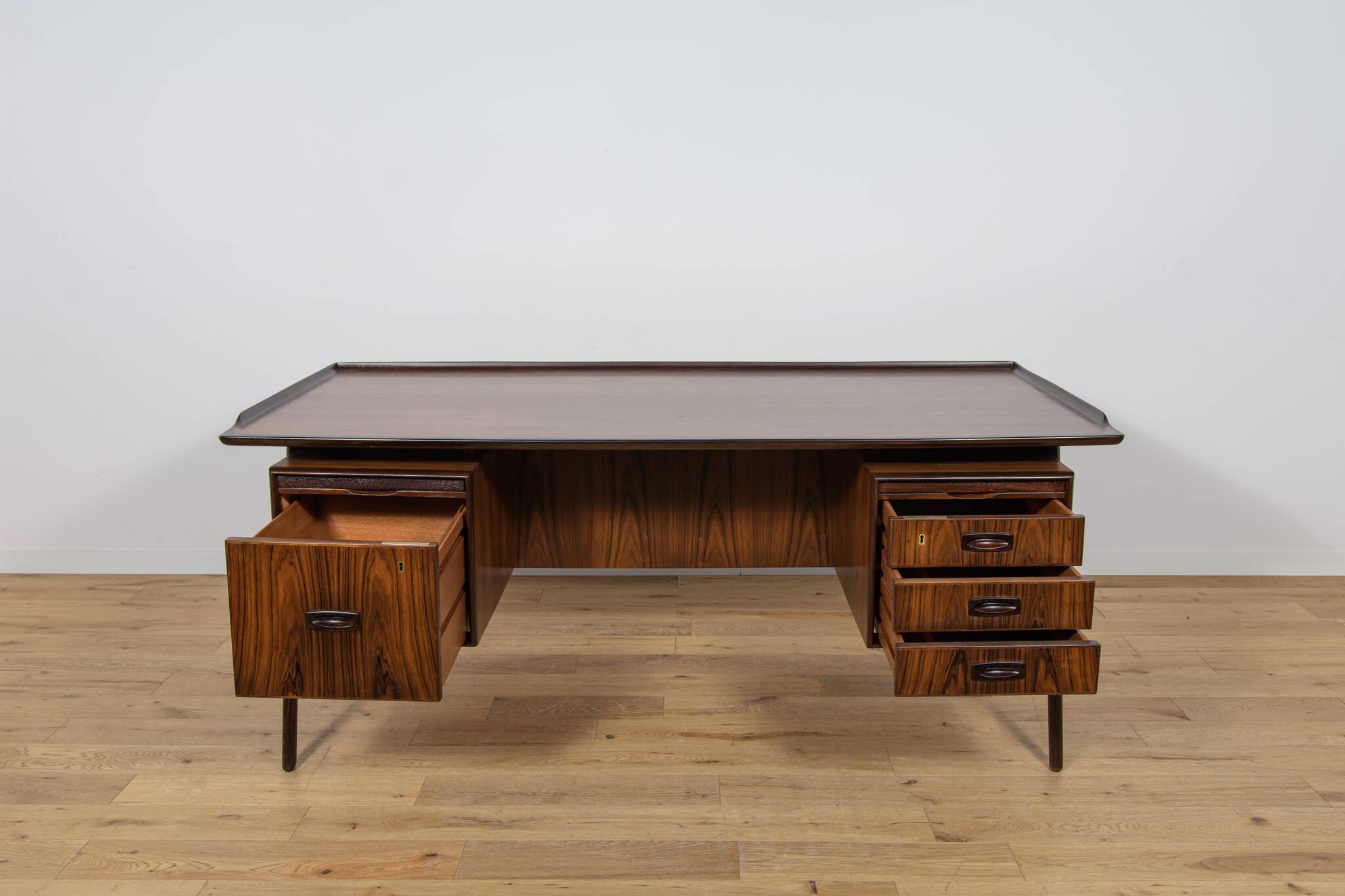 Large Mid-Century Freestanding Rosewood Desk, Denmark, 1960s