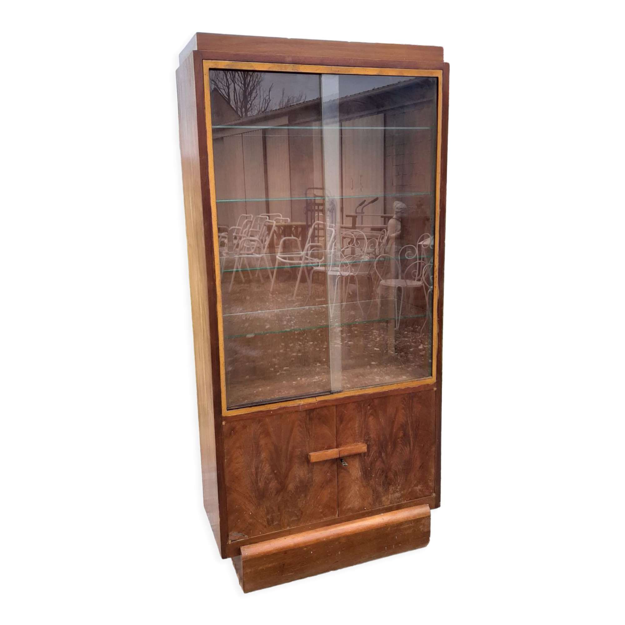Art deco walnut showcase