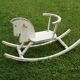 Vintage painted wooden rocking horse 1970