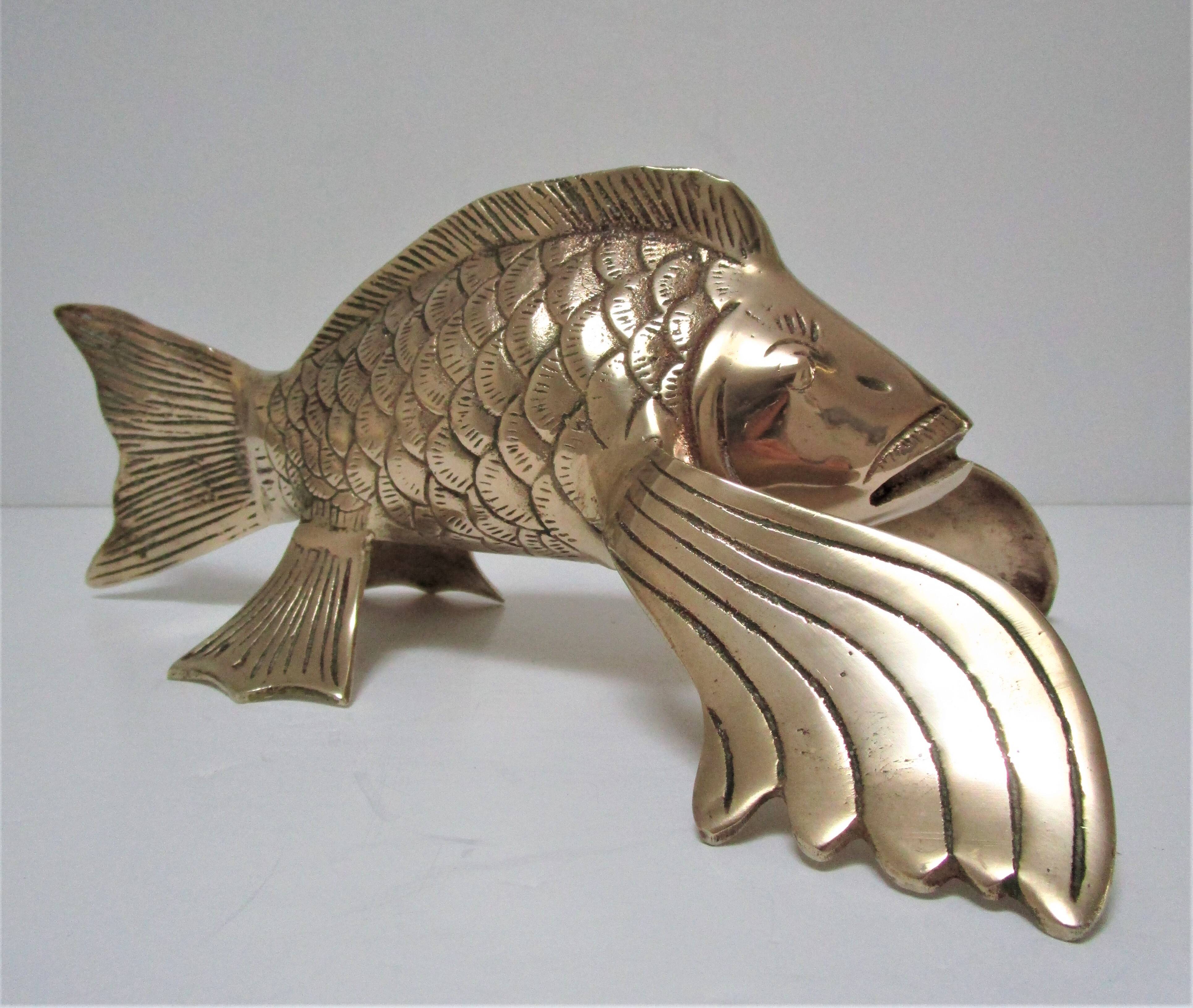 Sculptural brass fish from the 70s