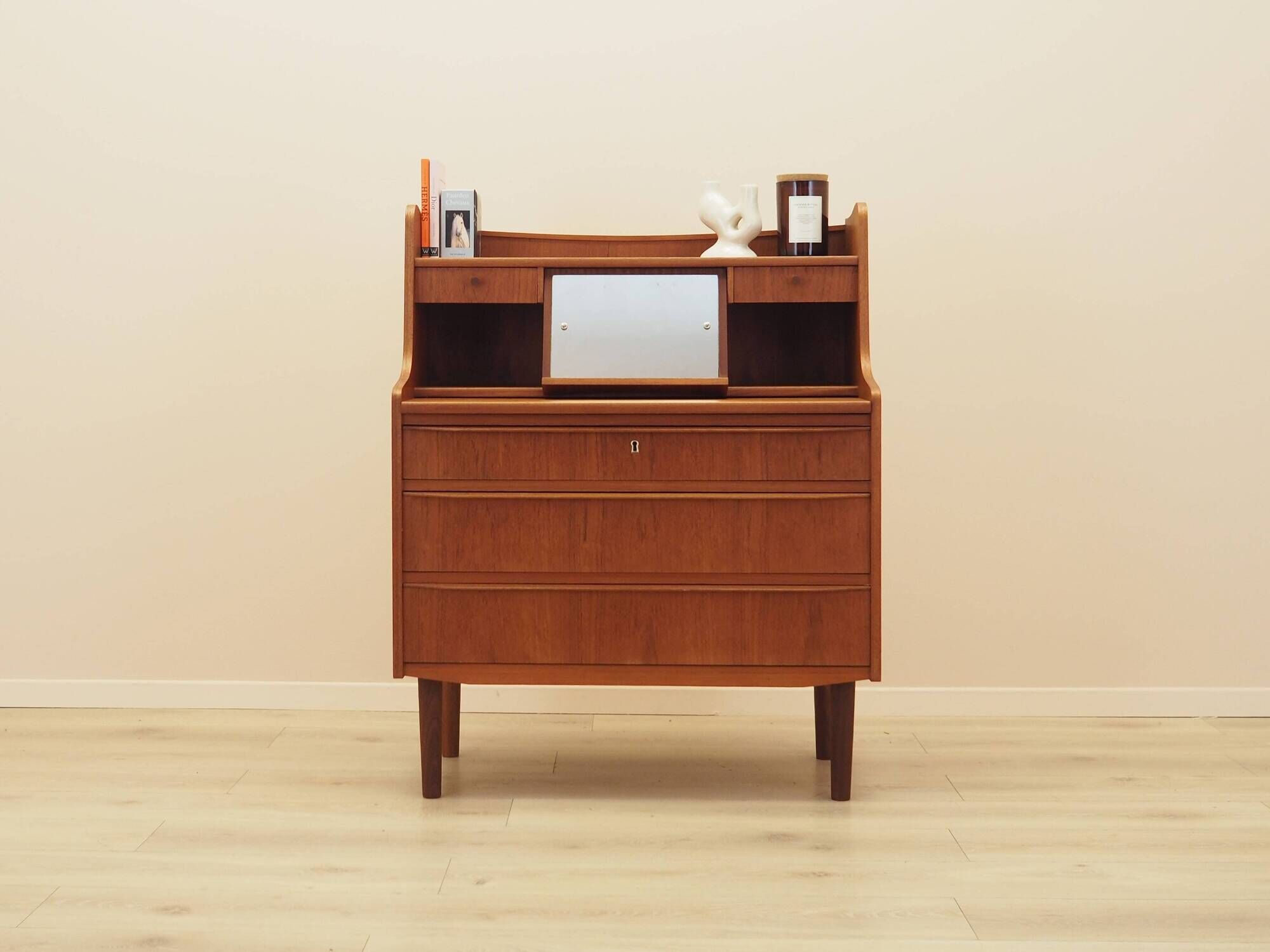 Danish Teak Secretary Desk with Hutch, 1970s