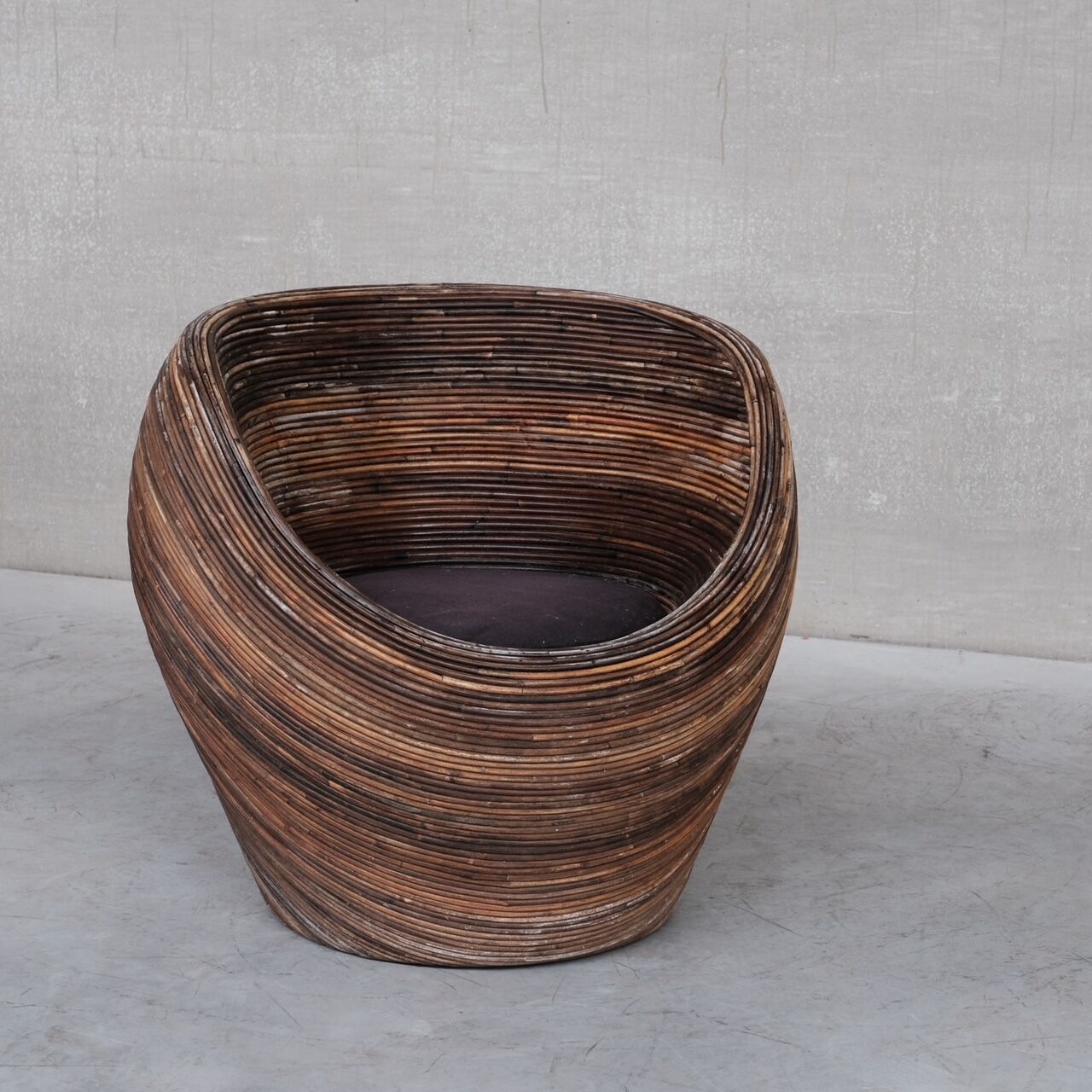 Mid-Century Italian Reed Lounge Chair