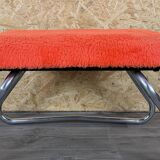 1960s 1970s Ottoman Footstool with Ladder Space Age Orange