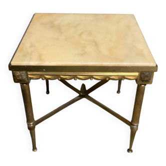 Louis XIV style marble and bronze coffee table