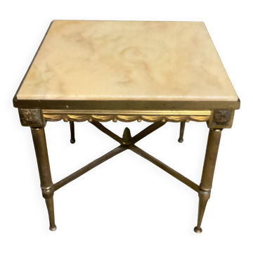 Marble and bronze coffee table in Louis XIV style.