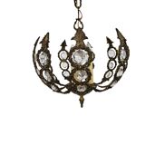 Palwa Palma & Walter style - Hollywood Regency style - brass - facet-cut gl