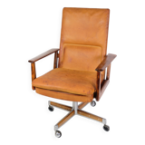 Office Chair Model 419 Made In Rosewood With Cognac Leather Seat By Arne Vodder For Sibast from 1960