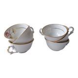 Set of 6 Berry Limoges flower porcelain tea coffee cups