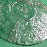 Mid Century glass ABC Plate, S.J. Thomassen for Leerdam Glass factory centerpiece