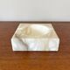 Square ashtray in vintage marble-effect alabaster