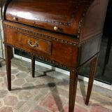 Louis XVI style cylinder desk inlaid