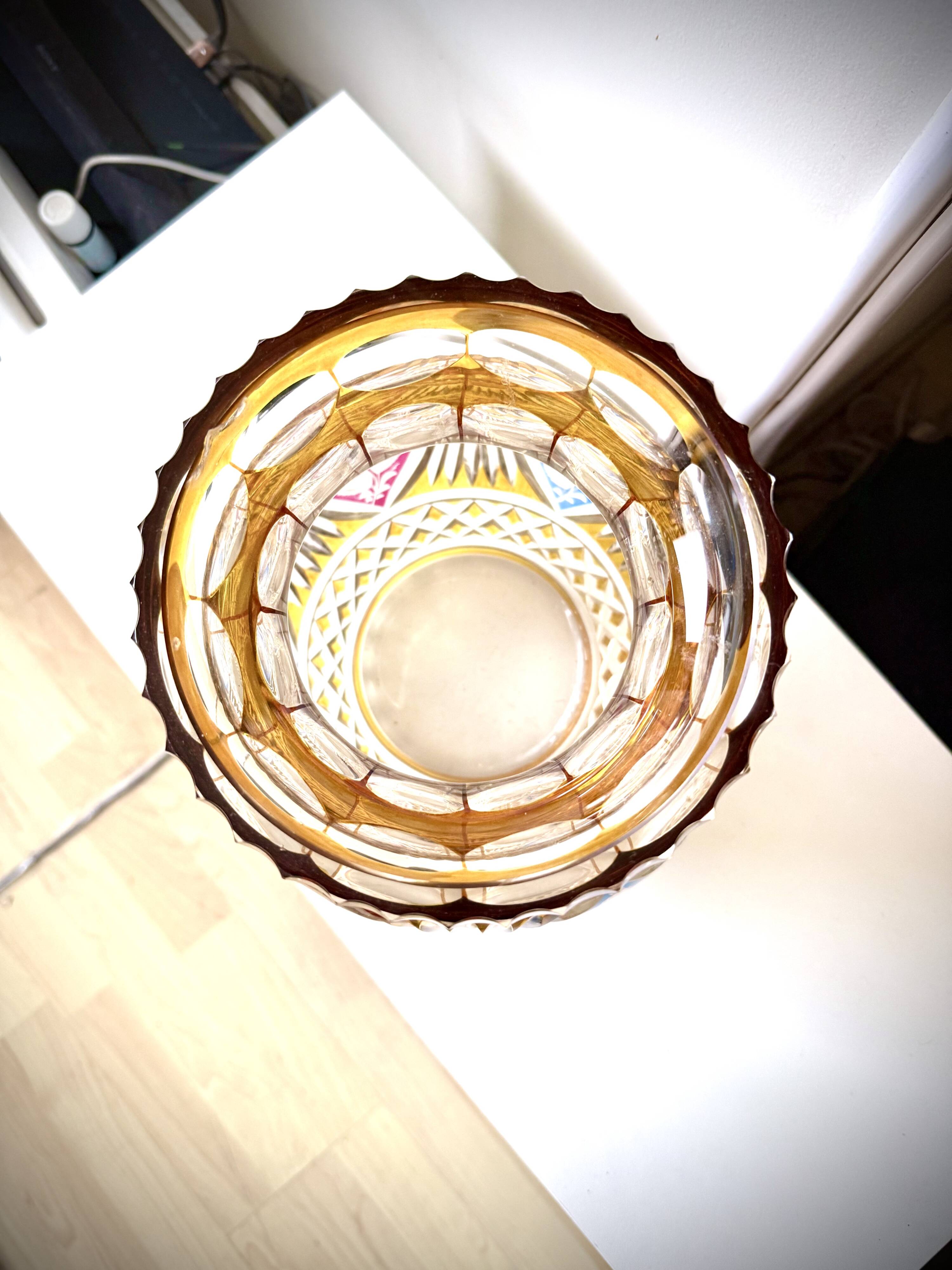 Large Bohemian crystal vase