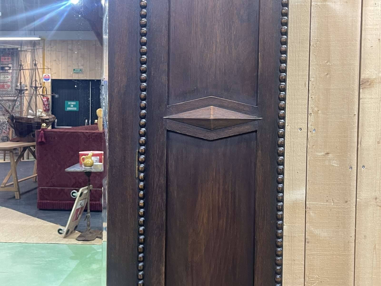 English oak wardrobe from the beginning of the 20th century - Dismantable into 3 parts