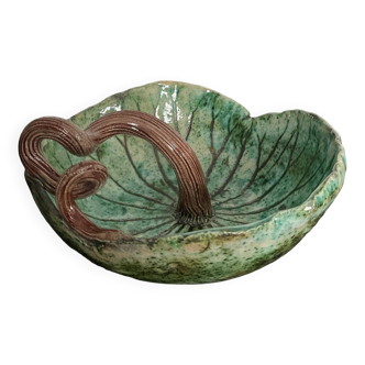Vintage water lily pocket in enameled ceramic