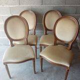 Suite 4 chairs medallion wood and fabric