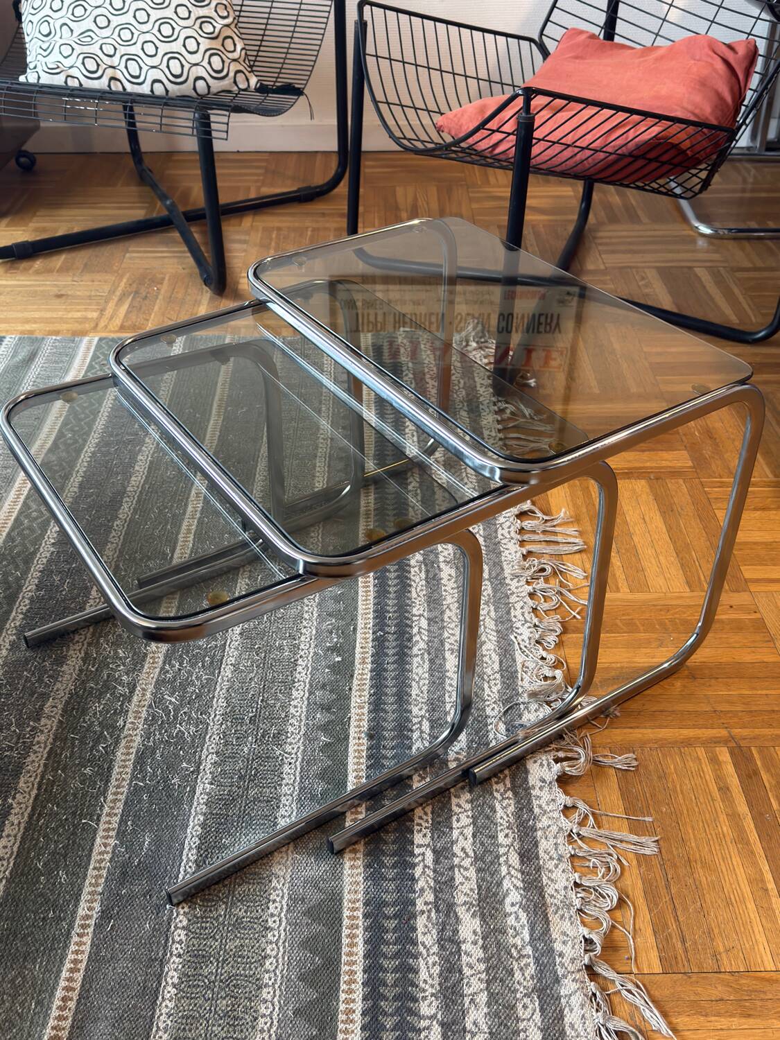 Vintage nesting tables from the 1970s.
