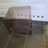 Smoked plexiglass side table from the 70s