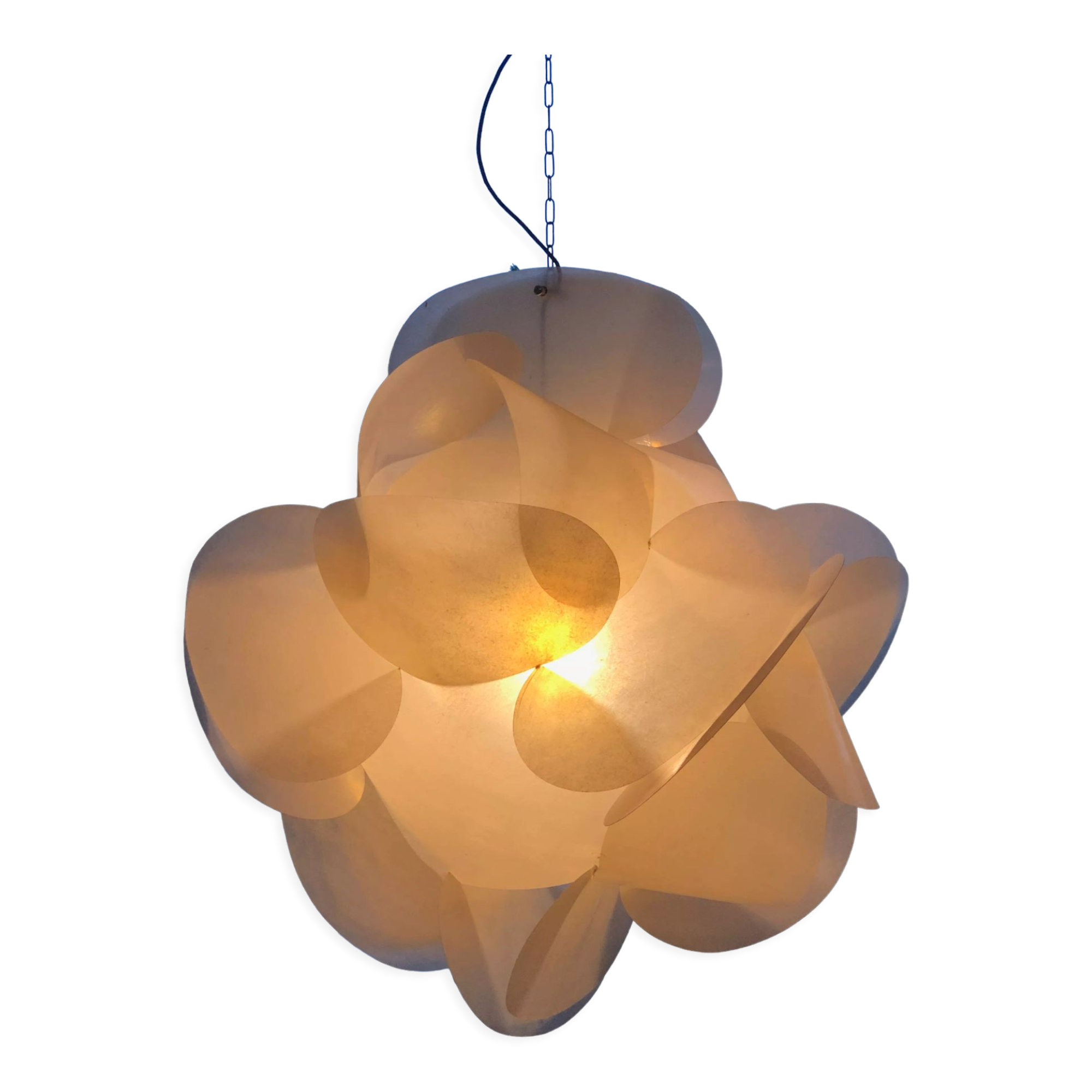 Enrico Botta Fiberglass Ceiling Lamp for Sundown, 1968