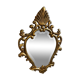 Mirror style baroque oval sculpture wood blown gold leaf