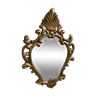 Miroir style baroque  ovale sculpture bois  soufflé feuille d’or