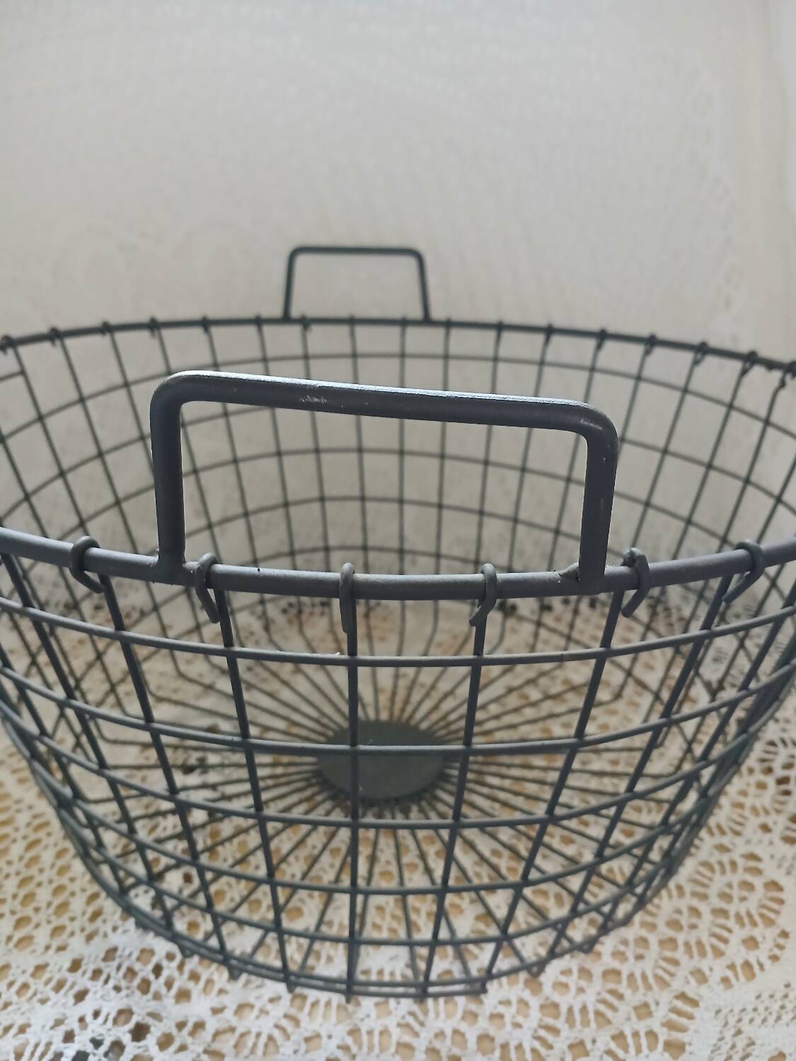 Black metal basket