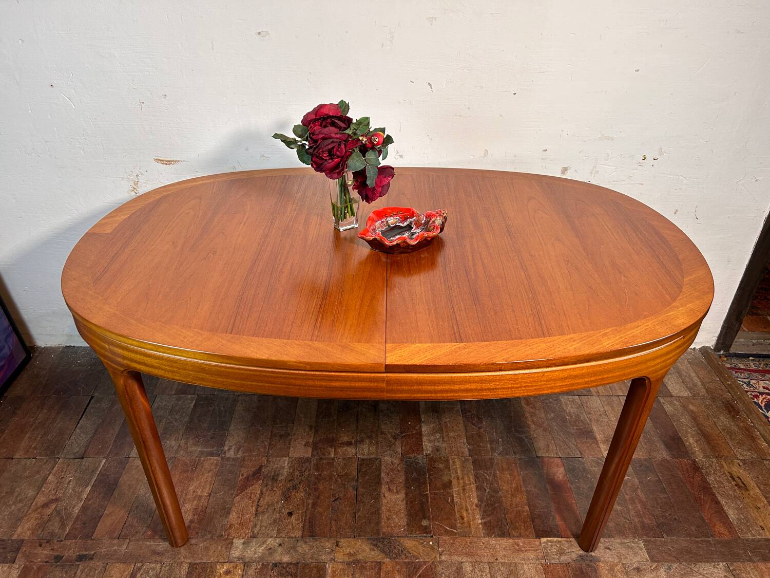 Mid century retro vintage teak extending dining table