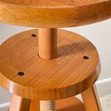 Vintage Solid Beech Screw Stool