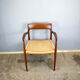 Fauteuil danois par Niels Otto Møller, teck et corde à papier, années 1960.