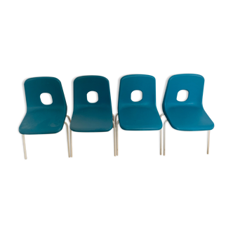 Set of 4 vintage Hille children's chairs