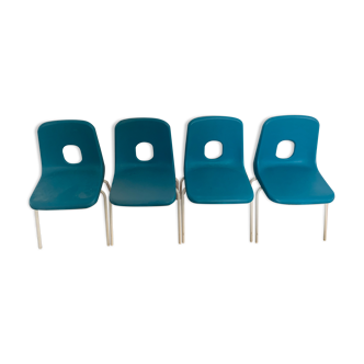 Lot de 4 chaises d'enfants vintage Hille