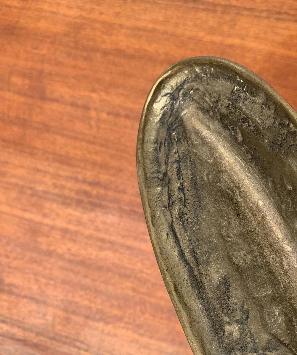 Vintage Brutalist Bronze Candle Holder