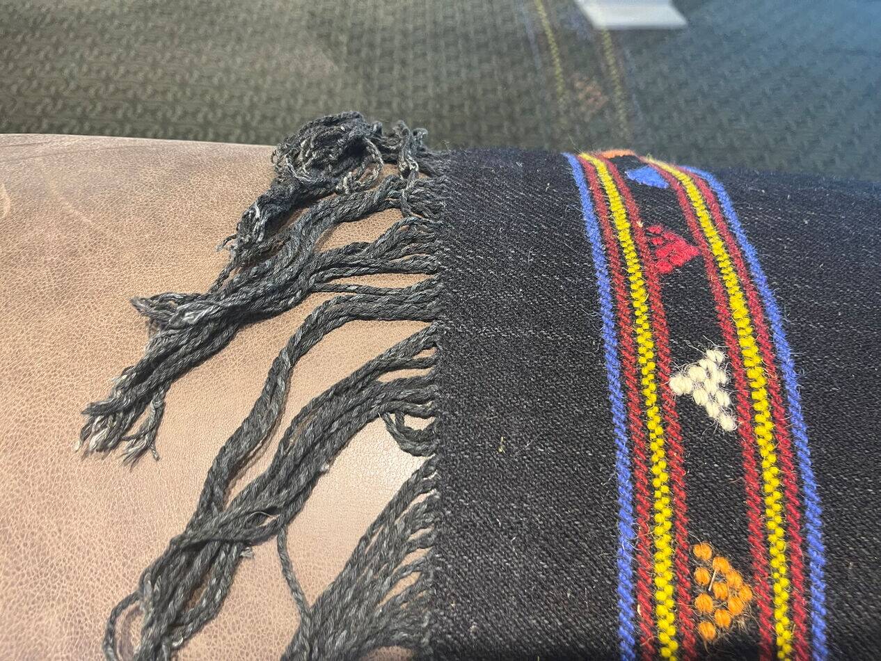 Old anatolian rug for sofa