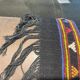 Old anatolian rug for sofa