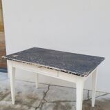 Old patinated bistro table with one drawer - 1m20