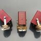 Set of 3 sconces 50s red metal