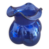 Petit vase boule scandinave bleu cobalt