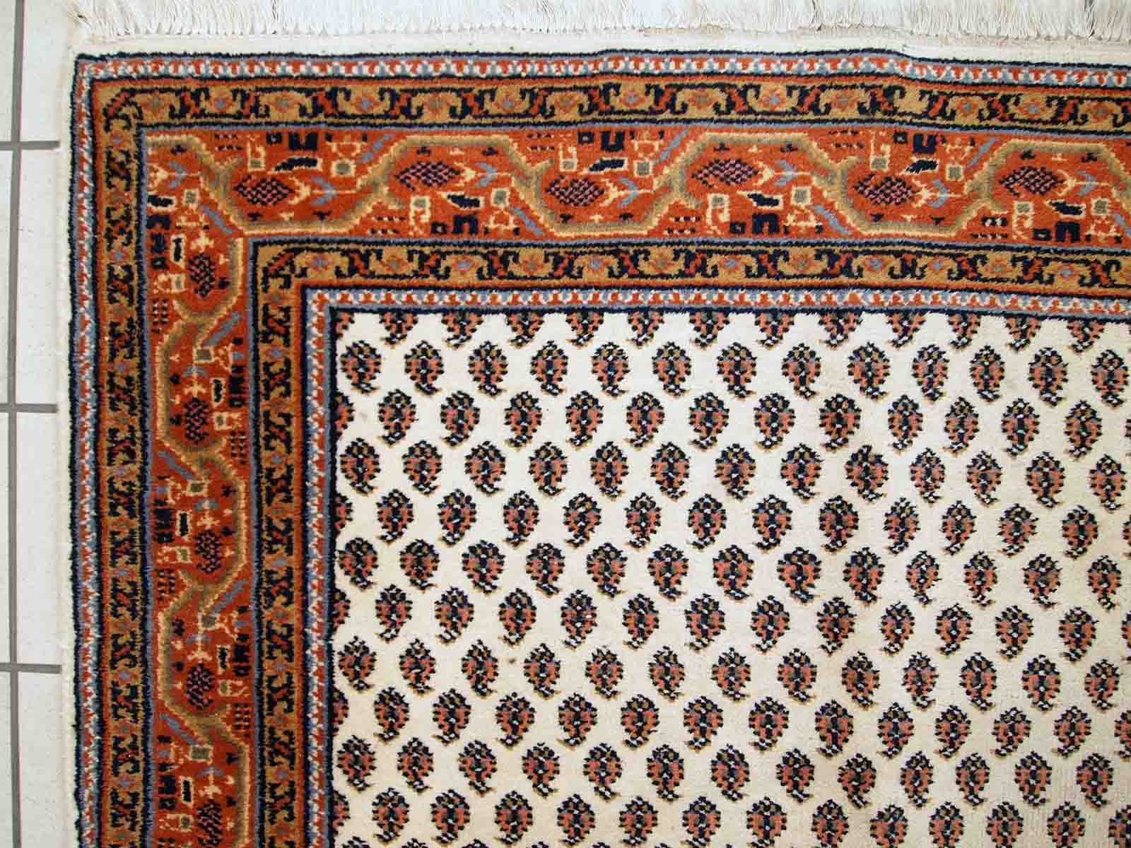 Vintage Indian Carpet Seraband handmade 122cm x 175cm 1980s, 1C519