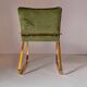 Chaise de bureau vintage en velours vert, cadre en chrome, Italie, années 1970