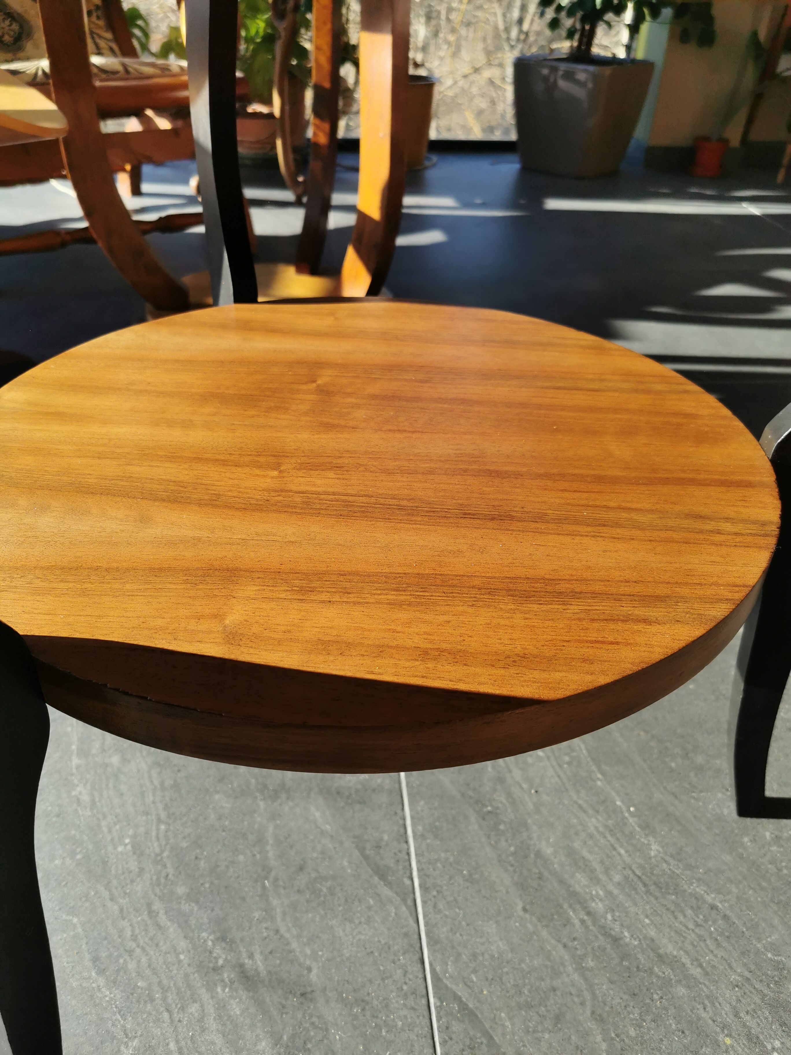 Art Deco pedestal table tripod walnut