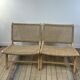 Fauteuil lounge en teck massif et jonc de mer tressé, années 2000