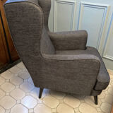 Fauteuil à grand dossier en tissu