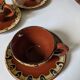 Brown glazed ceramic coffee service