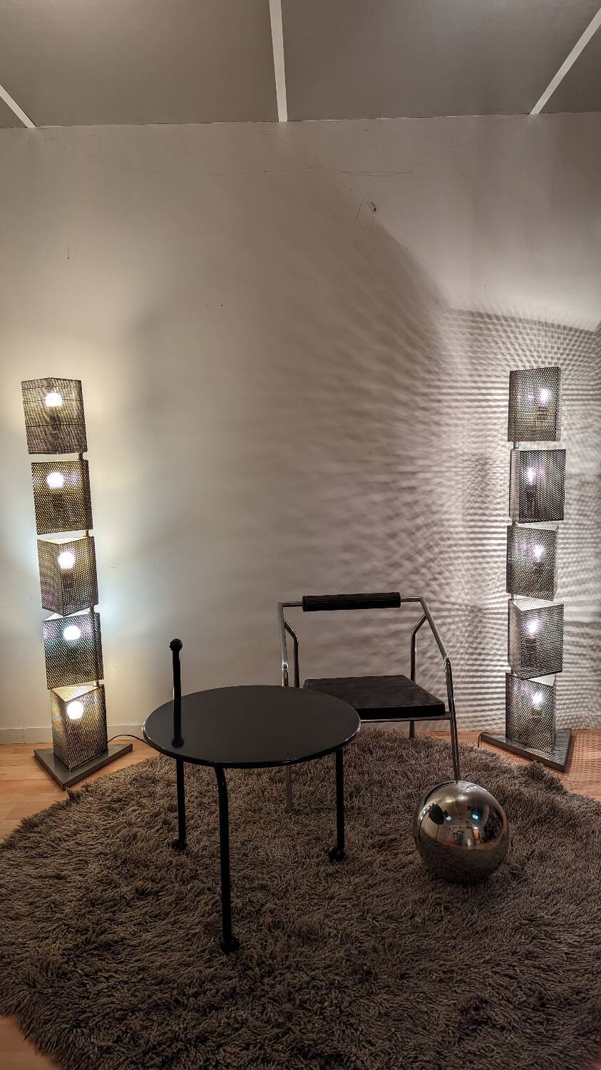 2 post-modern 80s totem lampposts