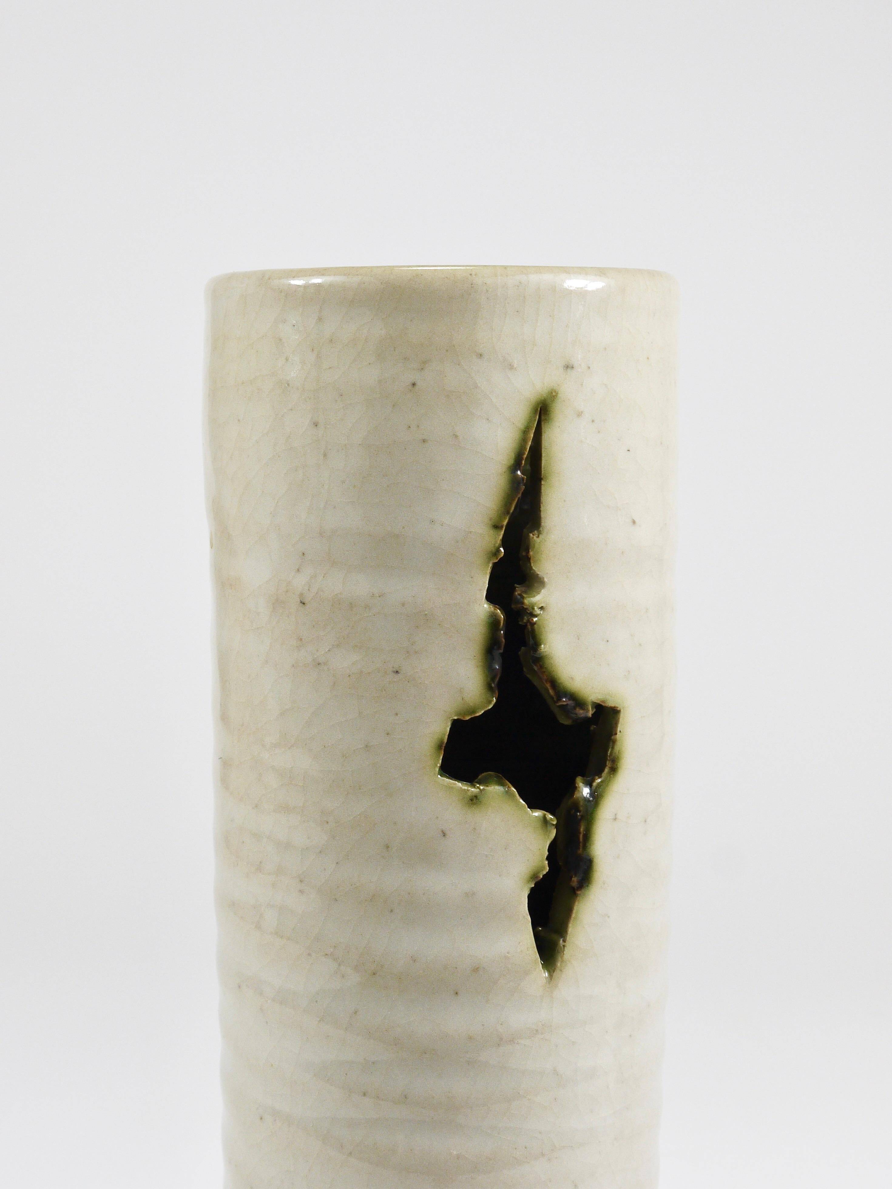 Piet Knepper 3 studio vases in ceramic by Mobach, Netherlands, 1970s